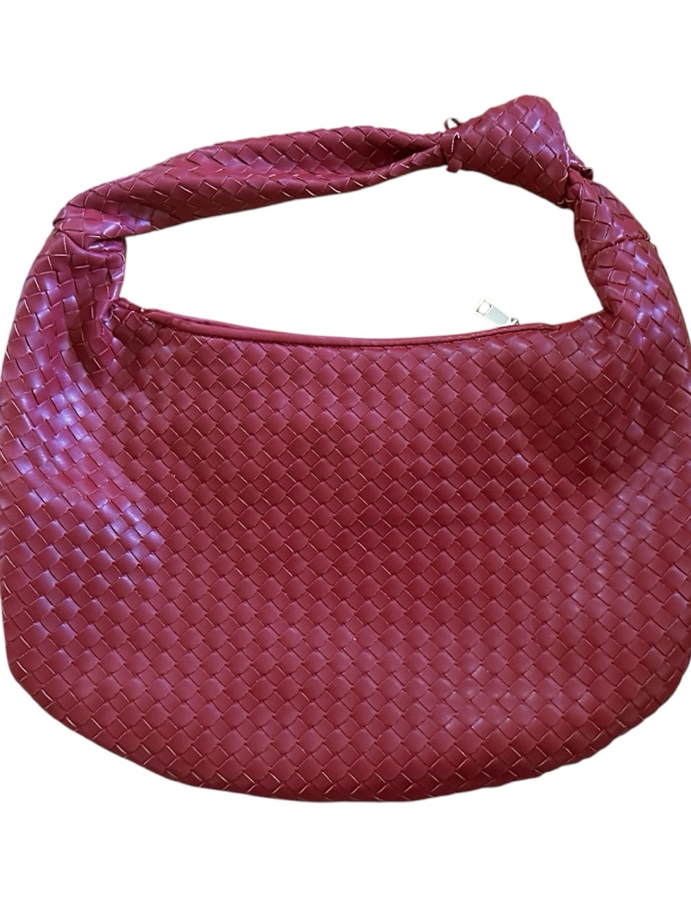 Anthropologie Melie Bianco Large Bridgette Woven Satchel in Red